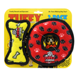 Tuffy Jr Bone Yellow & Ring Red Paw 2 Pack, Durable Dog Toys