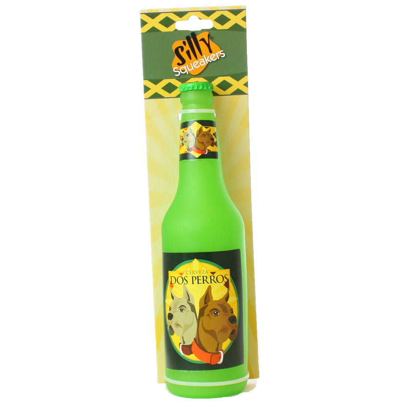 Silly Squeaker Beer Bottle Dos Perros, Squeaky Dog Toy