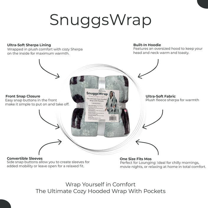 Labradoodle Snugg Wraps with Hoodie – Ultra Soft Sherpa Fleece Wrap for Pet Lovers