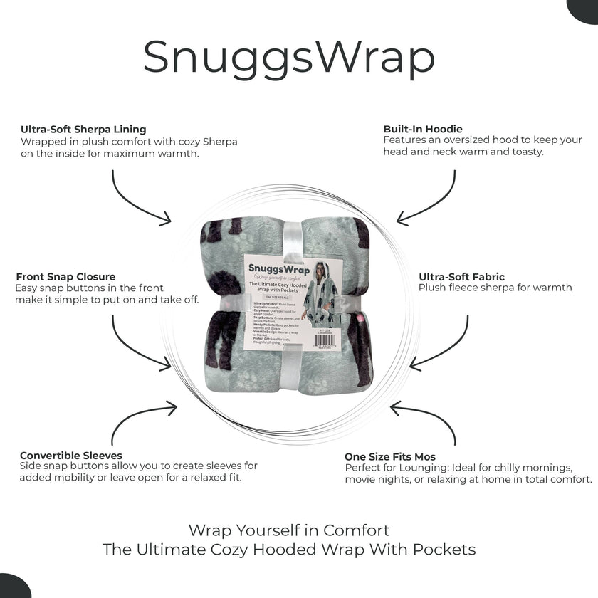Labradoodle Snugg Wraps with Hoodie – Ultra Soft Sherpa Fleece Wrap for Pet Lovers