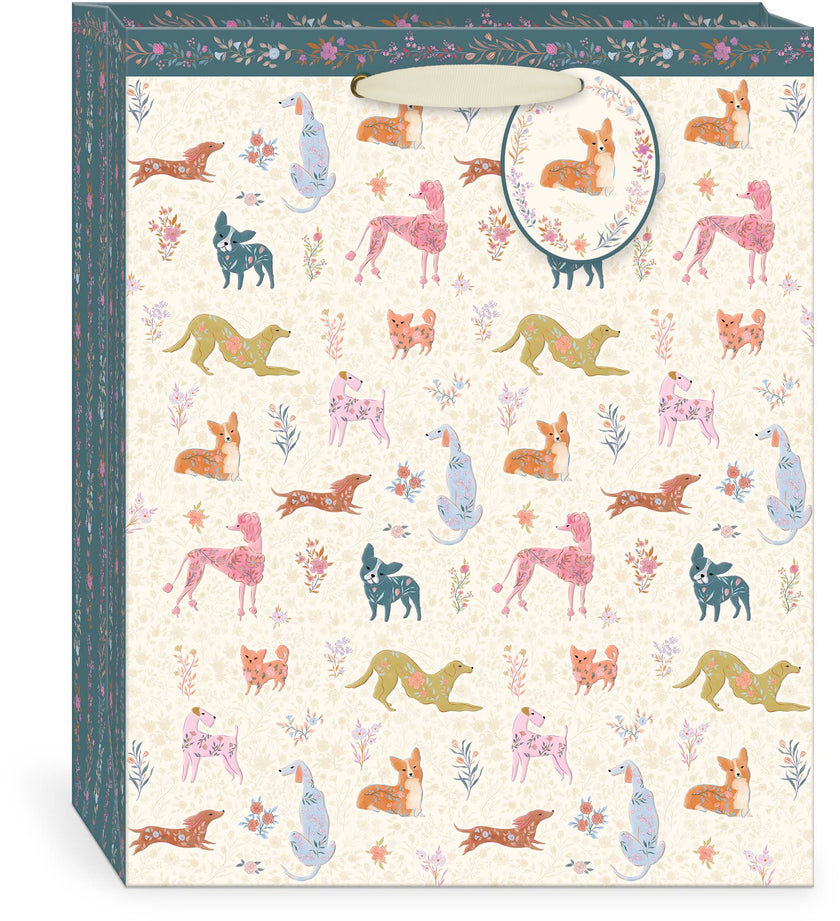 Dogs Wildflower Pets Dogs Large Vertical Floral Gift Bag