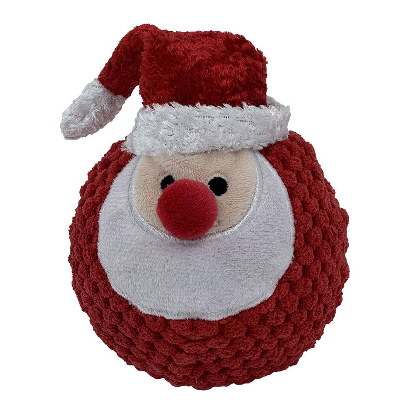 Dog Toy Santa & Reindeer Christmas EZ Squeaky Floating Twin Pack Ball Toy Set
