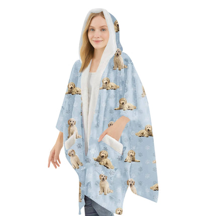 Goldendoodle Snugg Wraps with Hoodie – Ultra Soft Sherpa Fleece Wrap for Pet Lovers