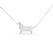 Silver CZ Pet Dog Necklace