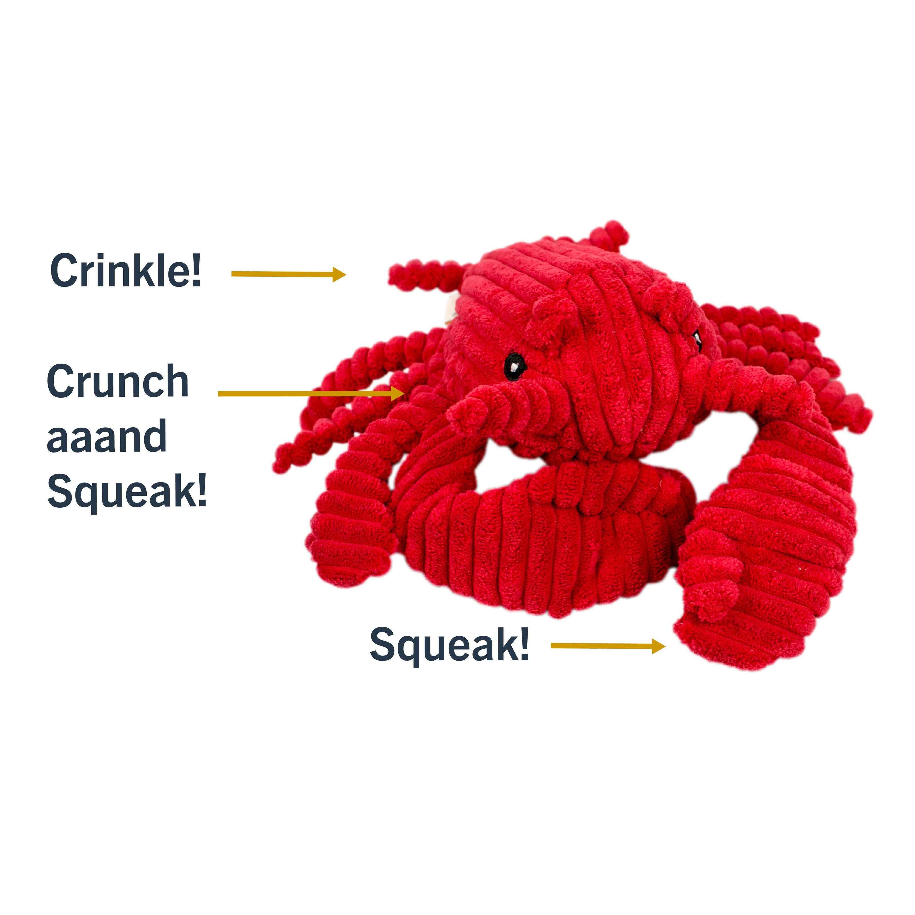 Dog Toy Red Lobster Crunch Plush Toy