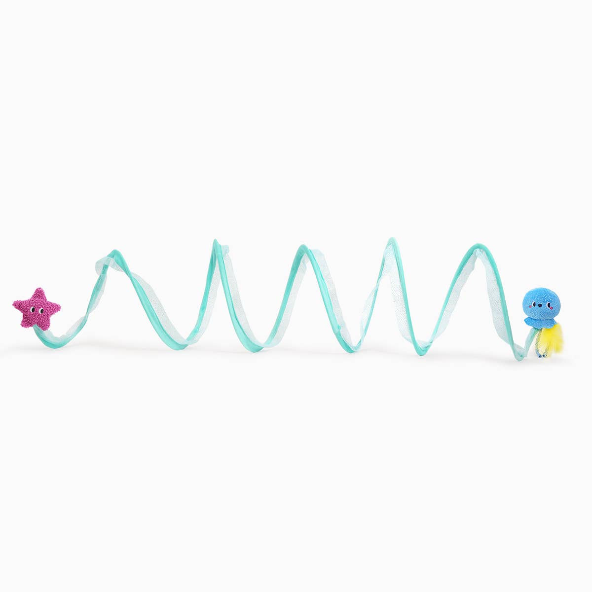 Cat Toy Tunnel Ocean Meow Buddies Catnip Jellyfish and Sea Star Spiral Tunnel Catnip Toy