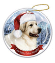 Great Pyrenese Santa Hat Dog Porcelain  Ornament