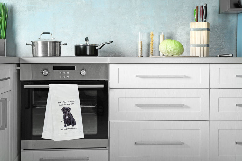 Pug Black Kitchen Towel