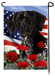 German Shorthaired Pointer Black Roan - Patriotic Flowers...