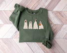 Halloween Ghost Dogs Puppies Fall Autumn Sweatshirt