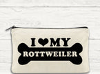 I Love My Rottweiler Canvas Multi-Use Zipper Bag