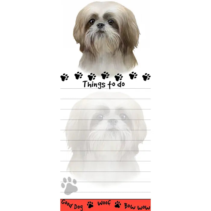 Shih Tzu Tan and White Magnetic List Pad