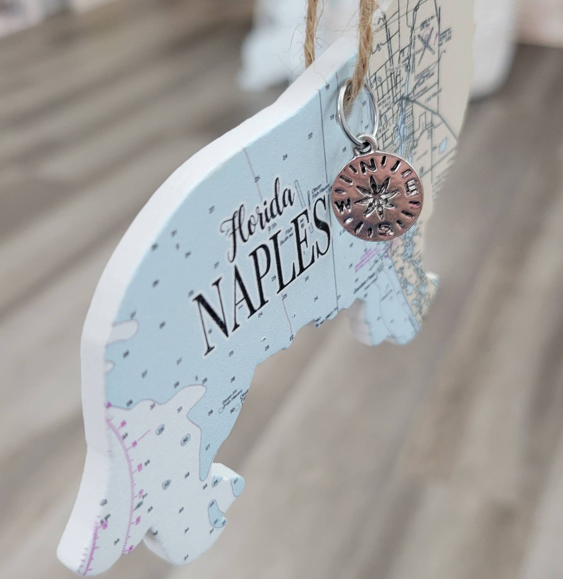 Dog Shaped Wood Ornament with Map -Custom Location!