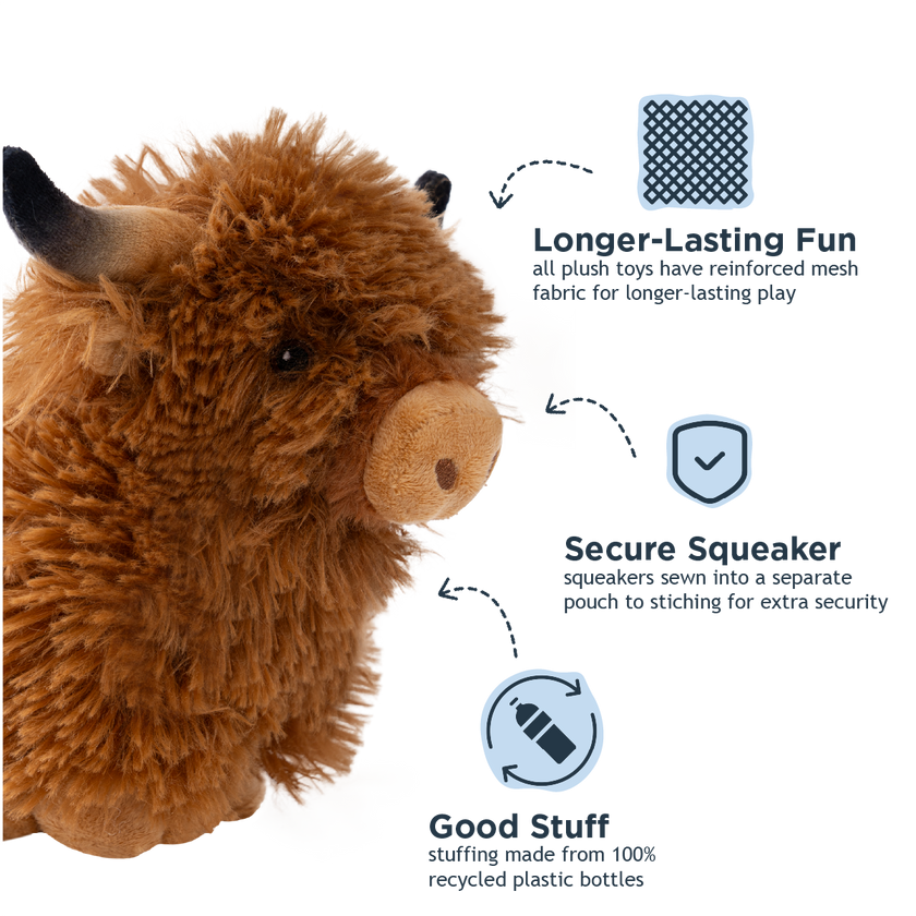 Highland Cow with Squeaker Dog Toy