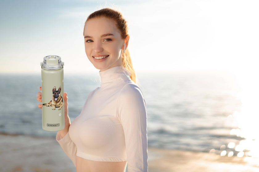 German Shepherd Stainless Steel Water Bottle 24 Oz. Serengeti