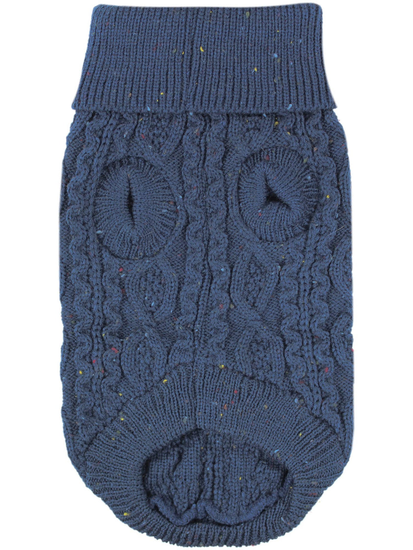 Cable Knit Dog or Cat Pet Sweater, Navy Blue