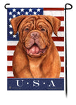 This Dogue De Bordeaux USA American Garden Flag is a testament to the beauty of your favorite breed and the American Flag.