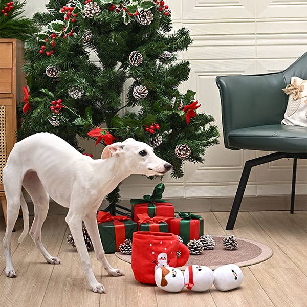 Dog Toy Hot Chocolate Christmas Happy Woofmas Plush Toy Set