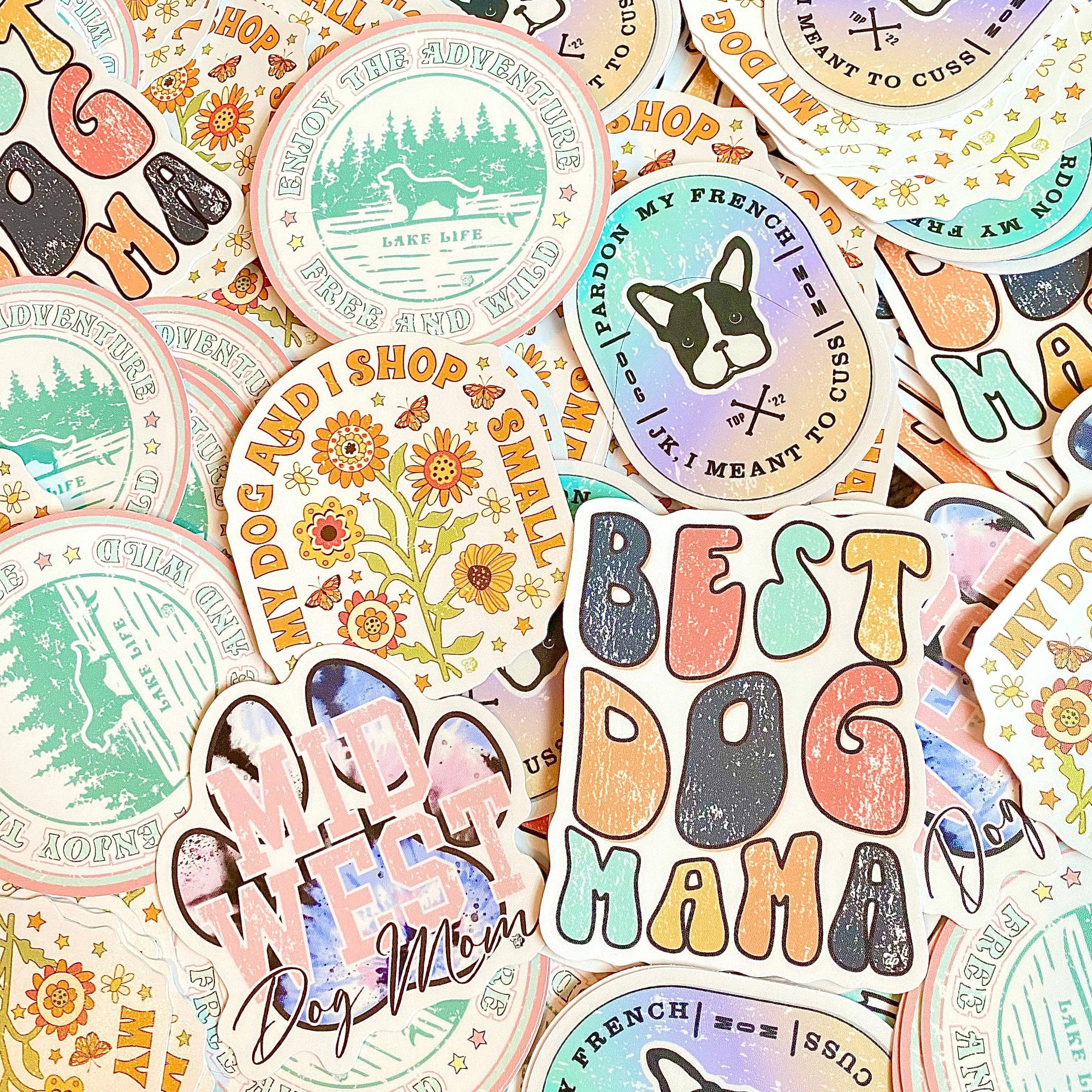 My Dog & I Shop Small Retro Sticker Vinyl Decal