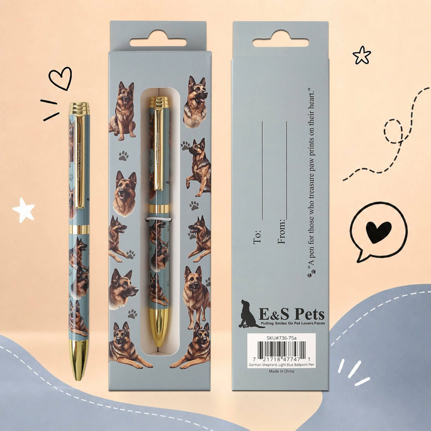 German Shepherd Light Bue Pet Lover Ballpoint Pen
