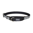 Martingale Dog Collar Reflective Bones Black