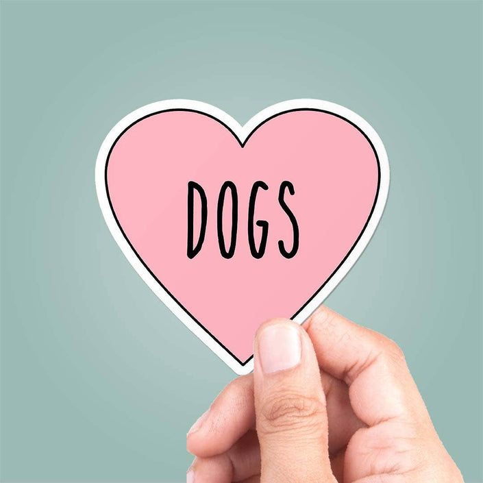 I Love Dogs Heart Sticker Vinyl Decal