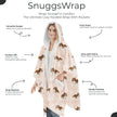 King Charles Cavalier Snugg Wraps with Hoodie – Ultra Soft Sherpa Fleece Wrap for Pet Lovers