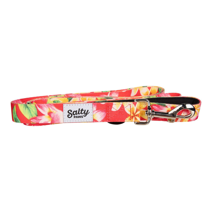Tropical Dog Pink Floral Hawaiian Print Leash 6' Length Soft