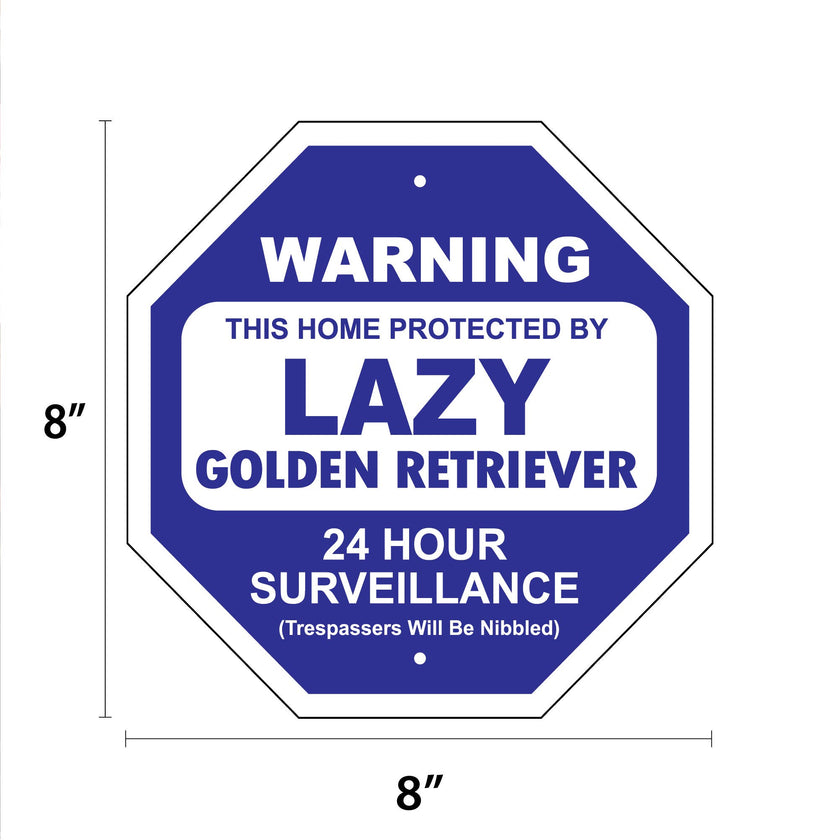 Lazy Golden Retreiver Garden Security Sign