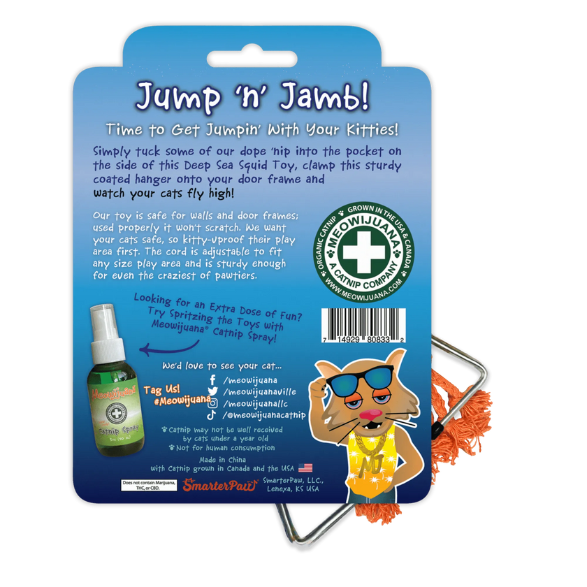Meowijuana® Jump 'n' Jamb Deep Sea Squid Interactive Cat Toy