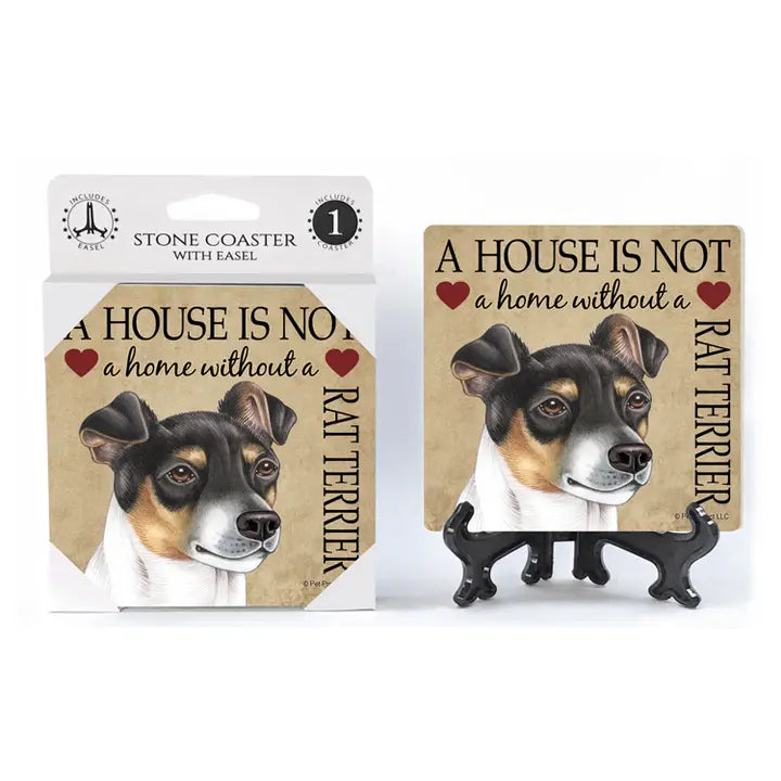 Rat Terrier - A House Is Not A Home Absorbent Stone Coaster