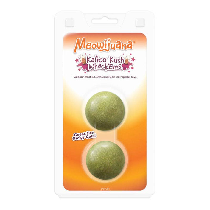Cat Toy Meowijuana Kalico Kush Compressed Catnip Cat Treat Ball Refills 2pk