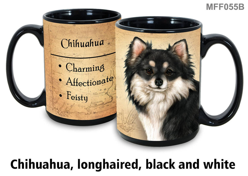 Chihuahua Long Hair Black/White Mug Coffee Cup