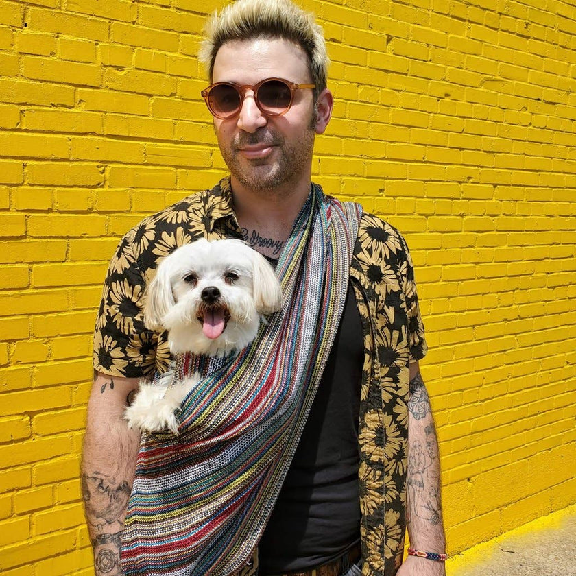 Dog Sling Woven Bohemian Multicolor Design