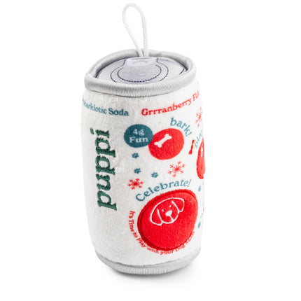 Puppi Grrranberry Fizz Christmas Plush Squeaker Dog Toy