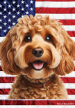 Cockapoo Red Patriotic III Garden Flag