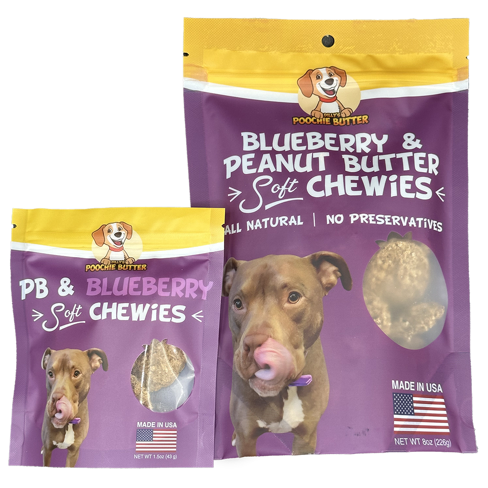 8oz Peanut Butter & Blueberry Soft Chewy Dog Treats