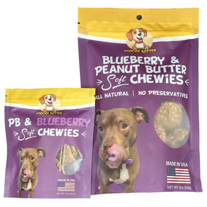 8oz Peanut Butter & Blueberry Soft Chewy Dog Treats