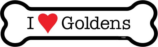 I (heart) Goldens Bone Shaped Magnet