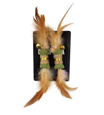 Cat Toy Catnip Bliss Dumbells Feather Toy