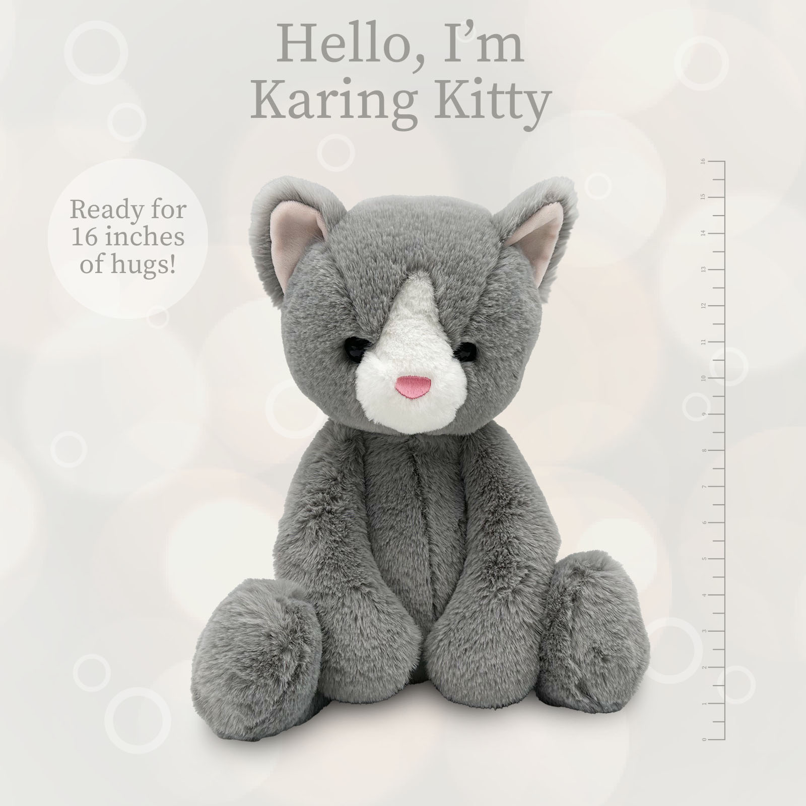 World's Softest Lushee 16 inch - Karing Kitten Gry Plush Toy