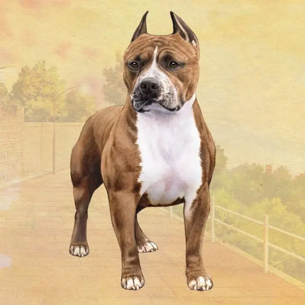 Pit Bull Brindle Cropped Square Coaster