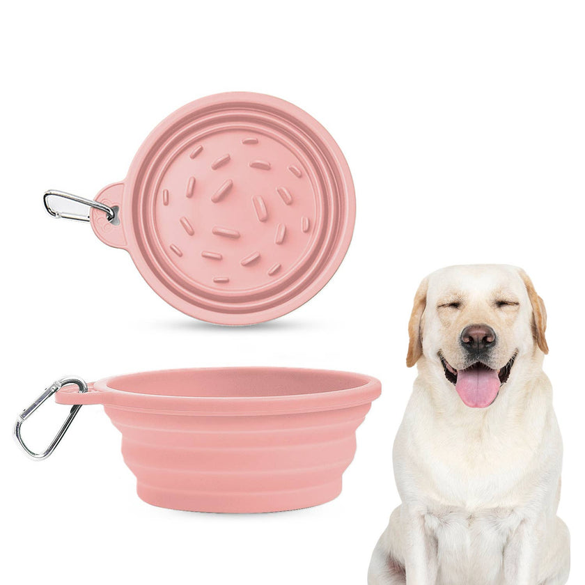 Travel Slow Feeder Dog Bowl with Non-Slip Suction Bottom