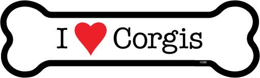 I (heart) Corgis Bone Shaped Magnet