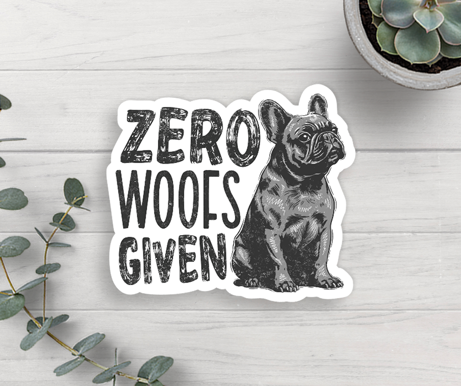 Dog Zero Woofs Given Sticker Vinyl Decal