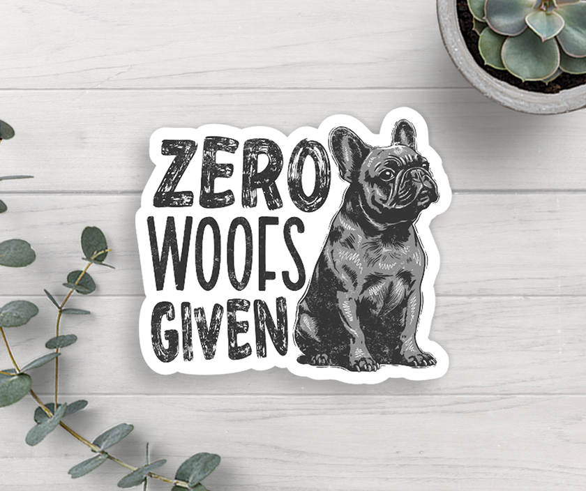 Dog Zero Woofs Given Sticker Vinyl Decal