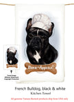 French Bulldog Black & White Flour Sack Kitchen Towel