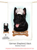 German Shepherd Black Flour Sack Kitchen Towel