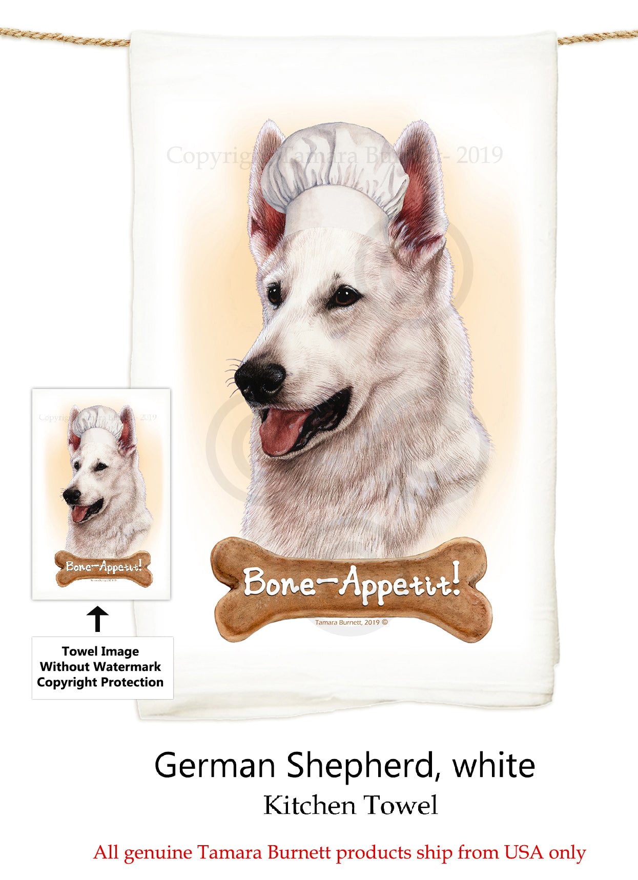 German Shepherd White Flour Sack Kitchen Towel – Salty Paws