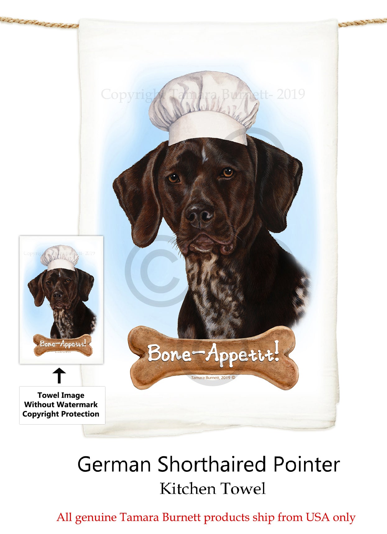 German Short Hair Pointer Flour Sack Kitchen Towel